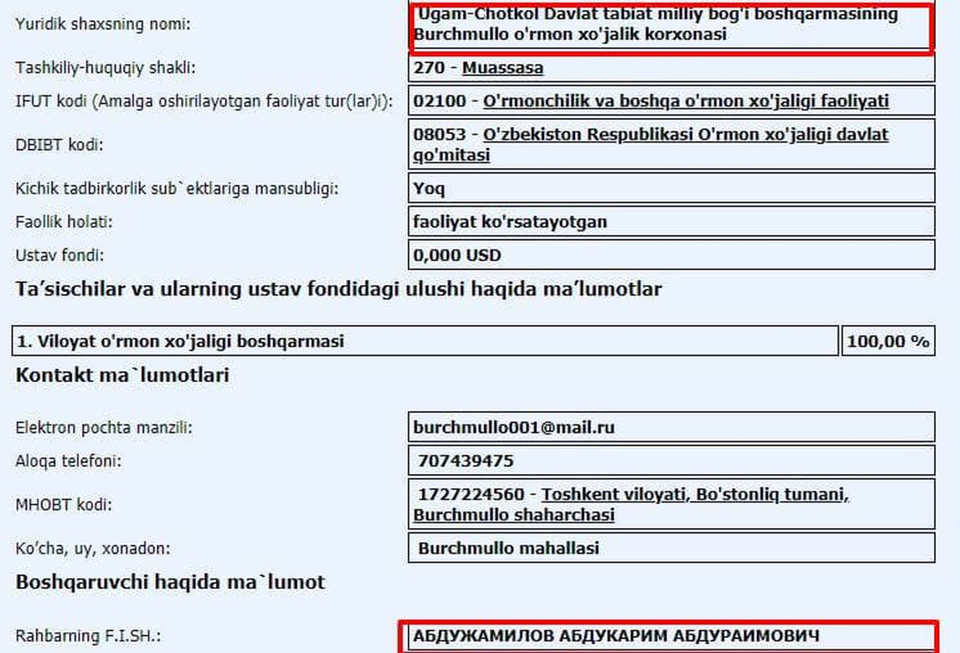 Отаси раҳбарлик қиладиган давлат ташкилоти буюртмасини ўғилнинг корхонаси ютган