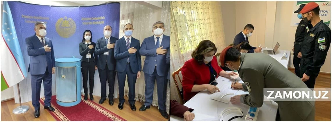 O‘zbekistonning Turkiyadagi elchixonasi huzurida tashkil etilgan 43-saylov uchastkasida ovoz berish jarayoni davom etmoqda