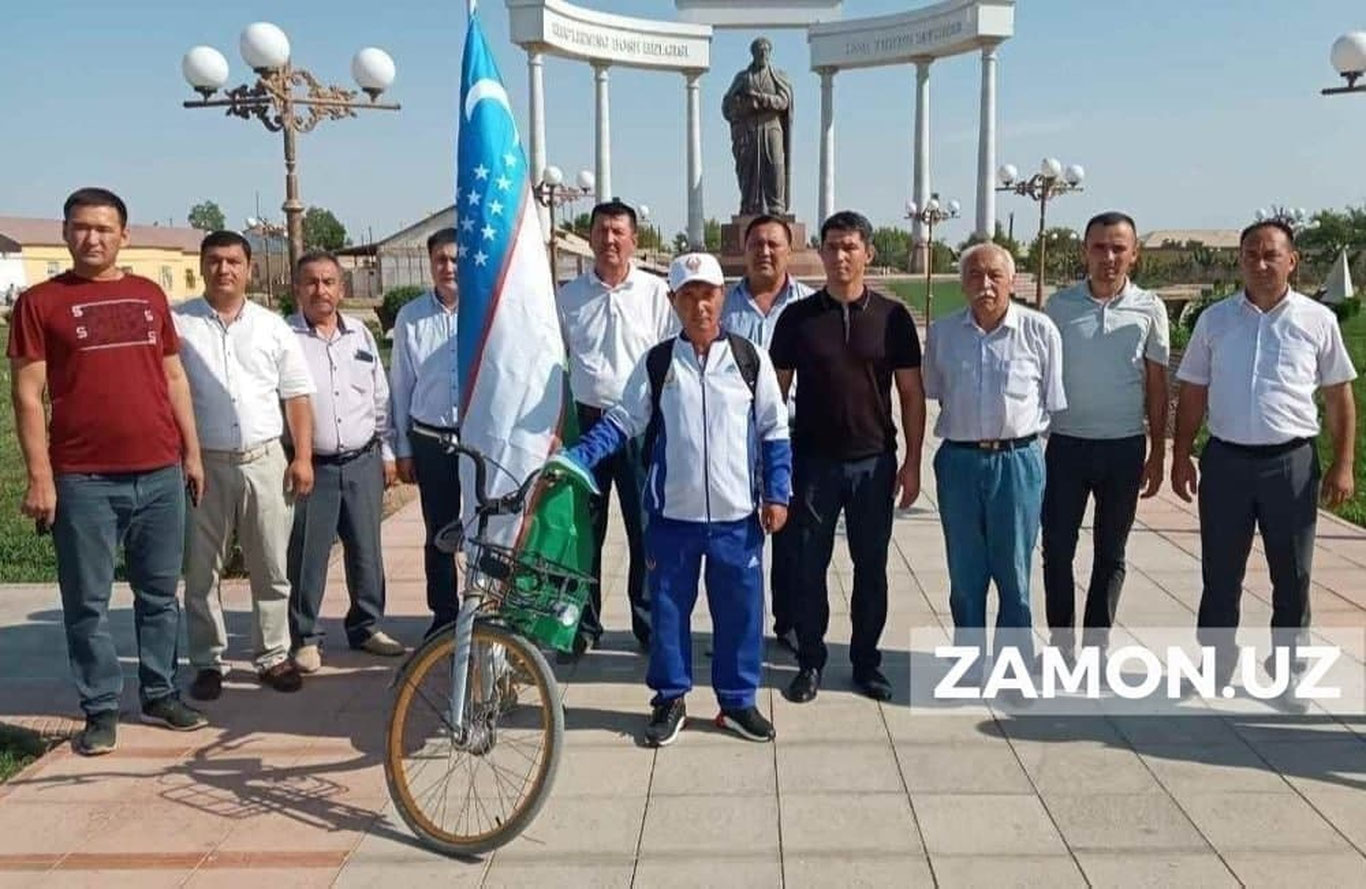 Қорақалпоғистонлик юртдошимиз Берунийдан Тошкентгача бўлган масофани велосипедда босиб ўтади