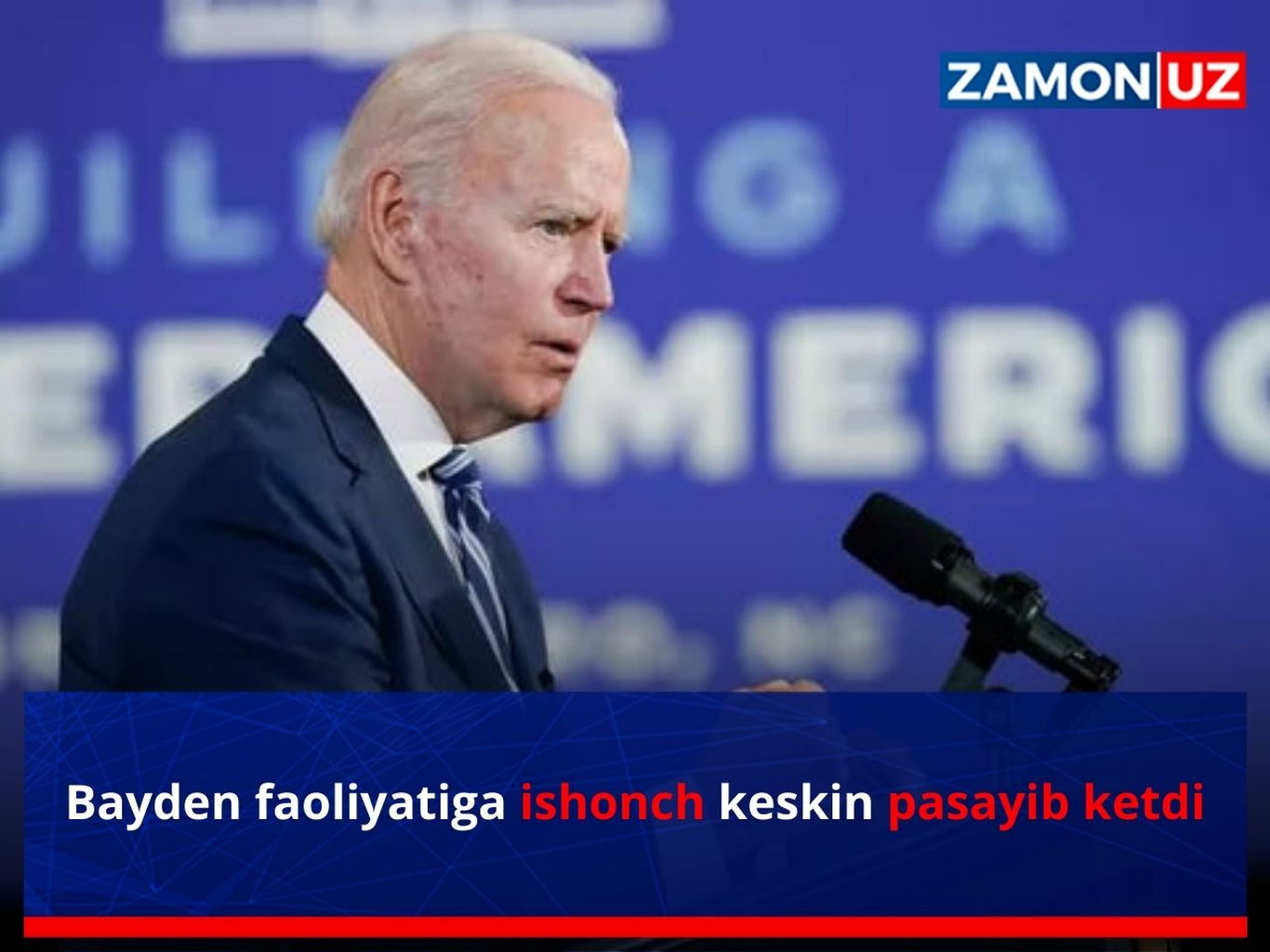 Байден фаолиятига ишонч кескин пасайиб кетди