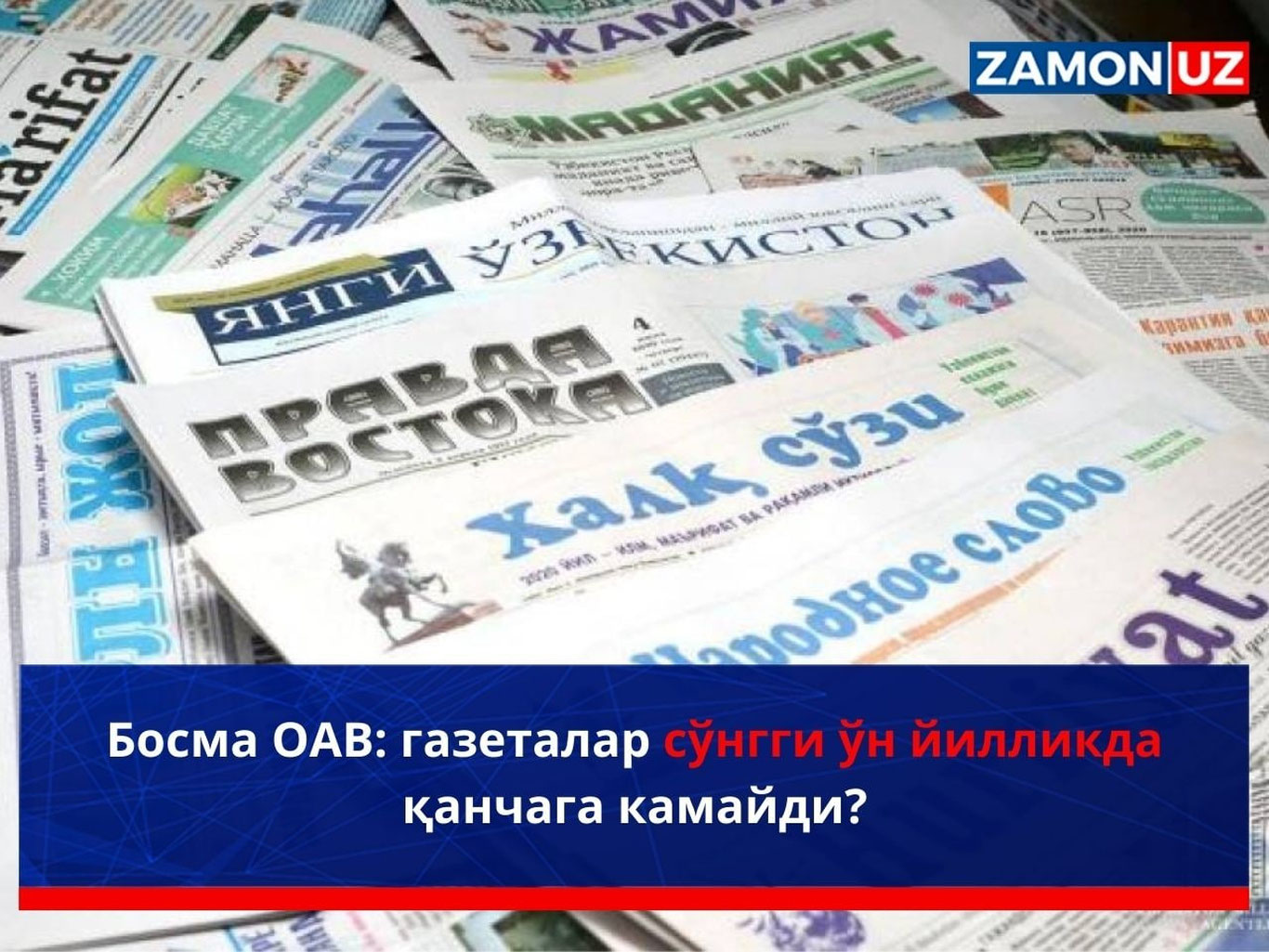Bosma OAV: gazetalar so‘nggi o‘n yillikda qanchaga kamaydi?