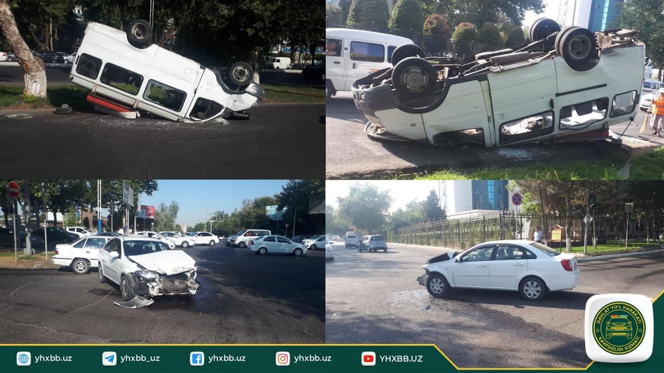 Чилонзорда «Газель» "Lacetti" билан тўқнашди, 8 киши жабрланди (видео)