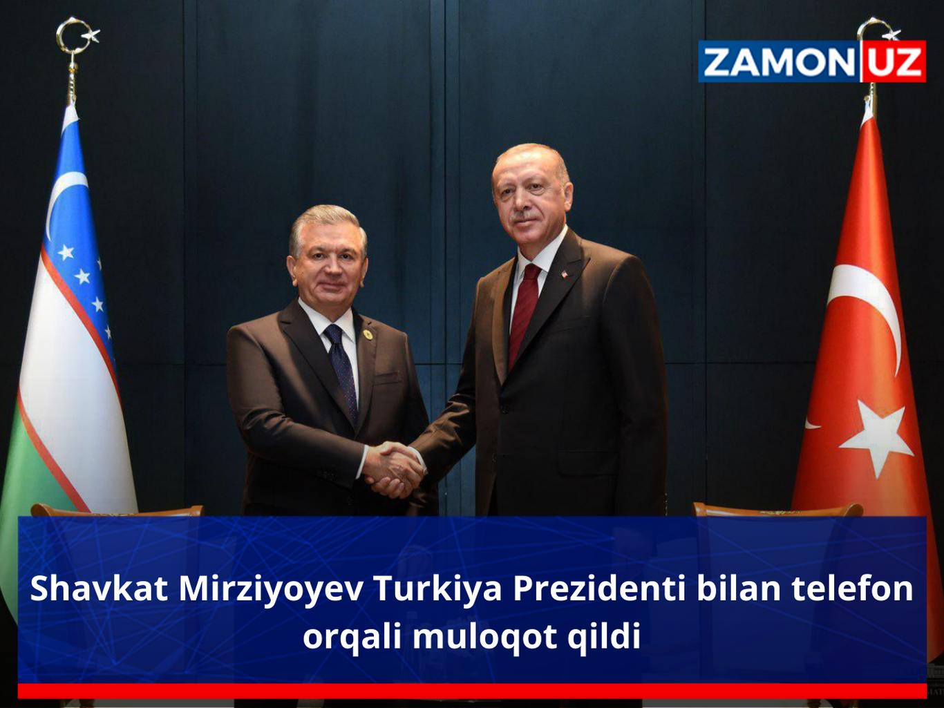 Shavkat Mirziyoyev Turkiya Prezidenti bilan telefon orqali muloqot qildi