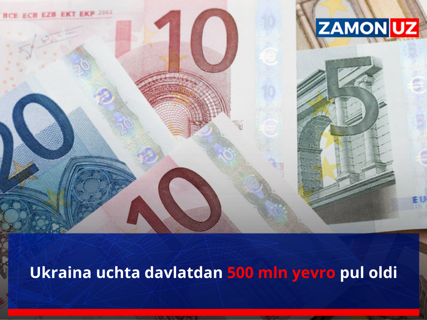 Ukraina uchta davlatdan 500 mln yevro pul oldi