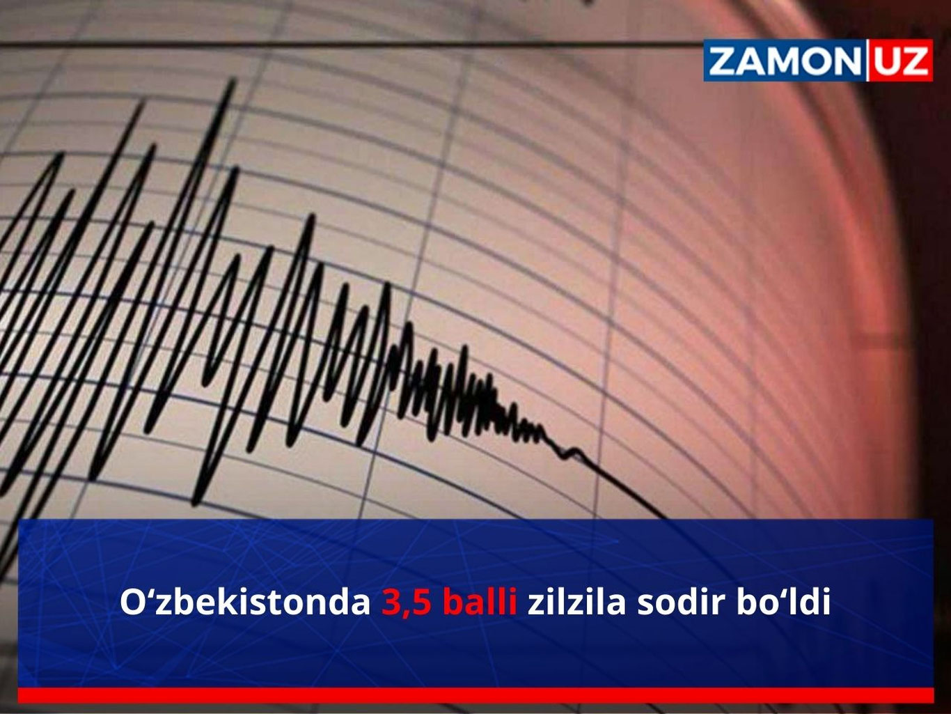 O‘zbekistonda 3,5 balli zilzila sodir bo‘ldi