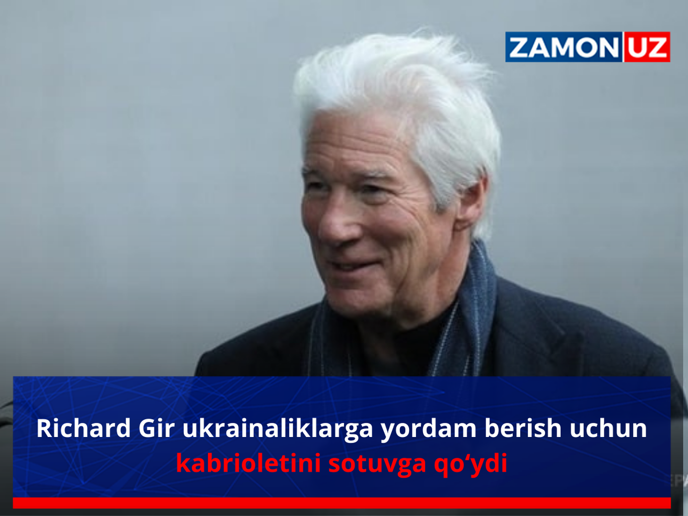 Ричард Гир украиналикларга ёрдам бериш учун кабриолетини сотувга қўйди