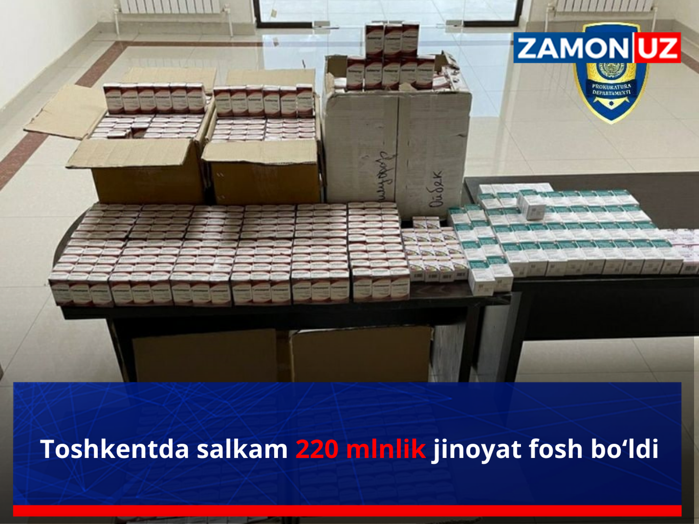 Toshkentda salkam 220 mlnlik jinoyat fosh bo‘ldi