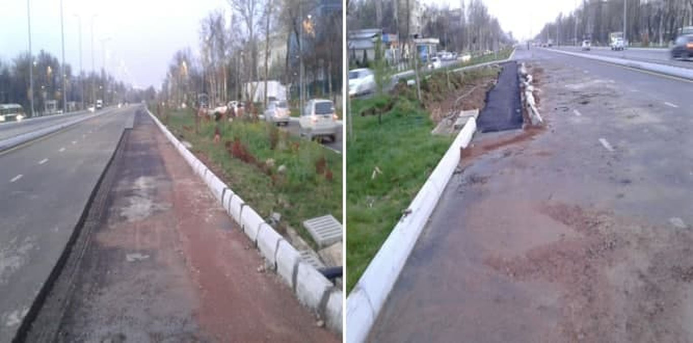 Аҳмад Дониш кўчасидаги йўлнинг чўкиш ҳолати юзасидан жиноят иши қўзғатилди