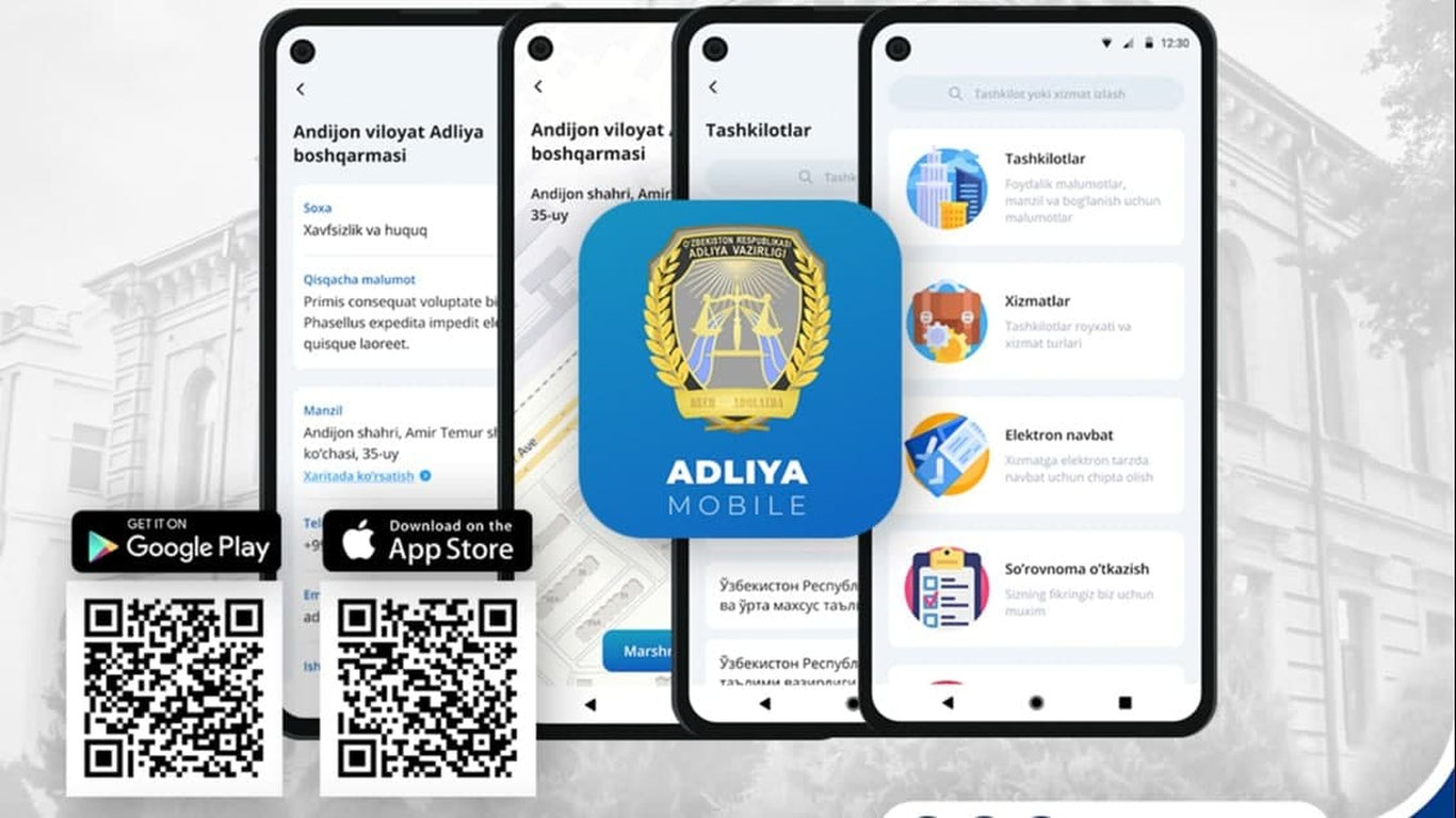 Adliya vazirligi “Adliya mobile” ilovasini ishlab chiqdi