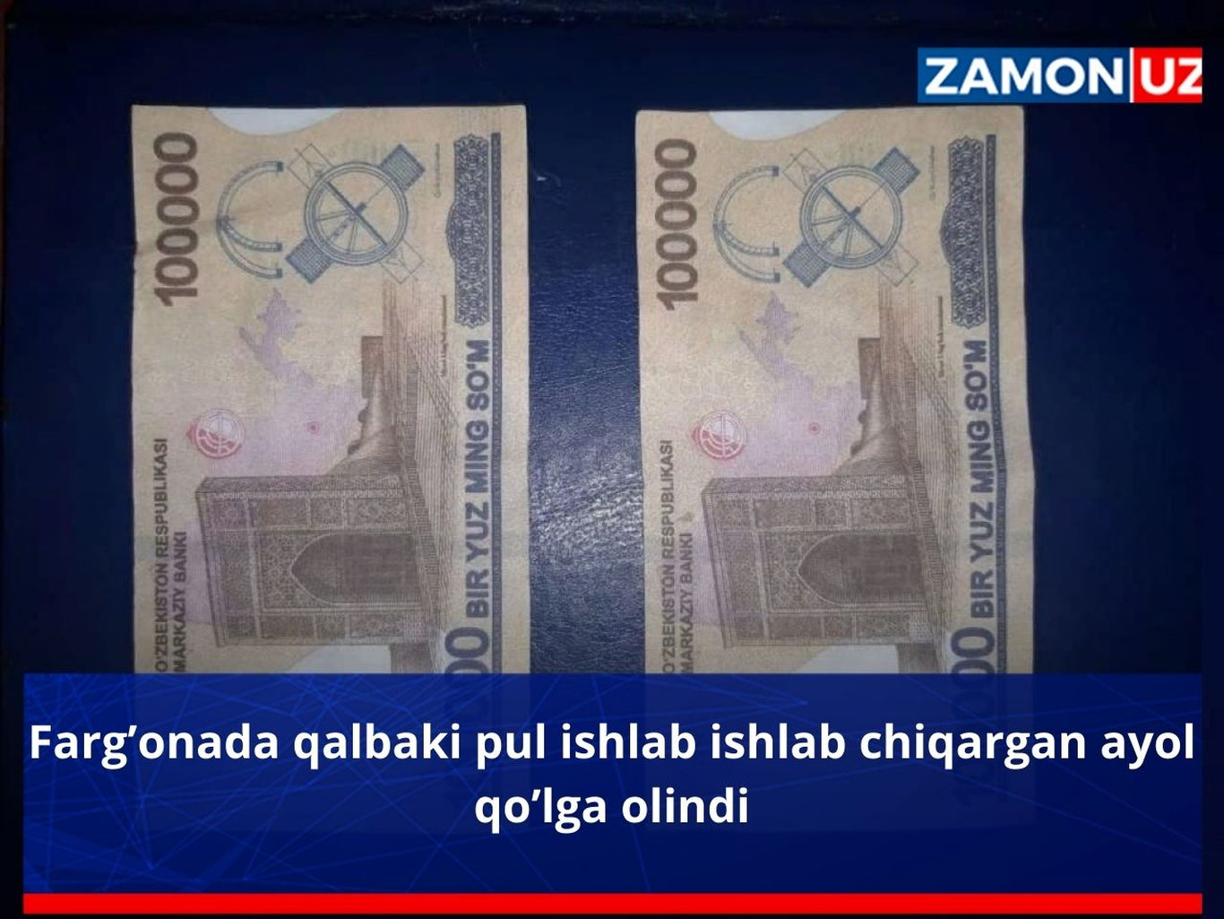 Farg’onada qalbaki pul ishlab ishlab chiqargan ayol qo’lga olindi
