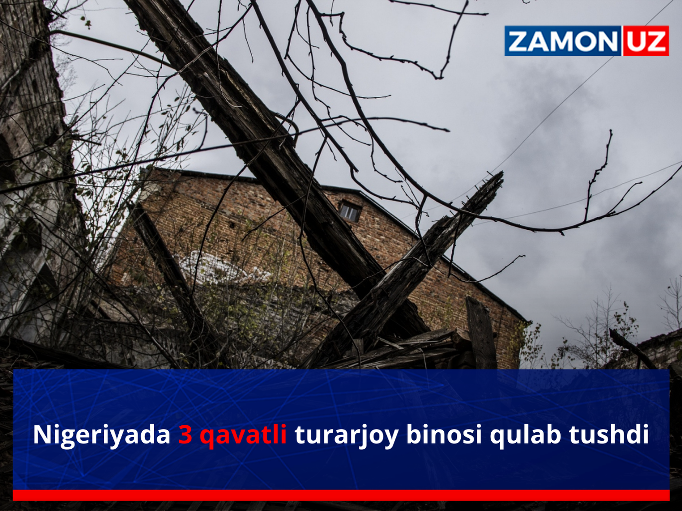 Nigeriyada 3 qavatli turarjoy binosi qulab tushdi