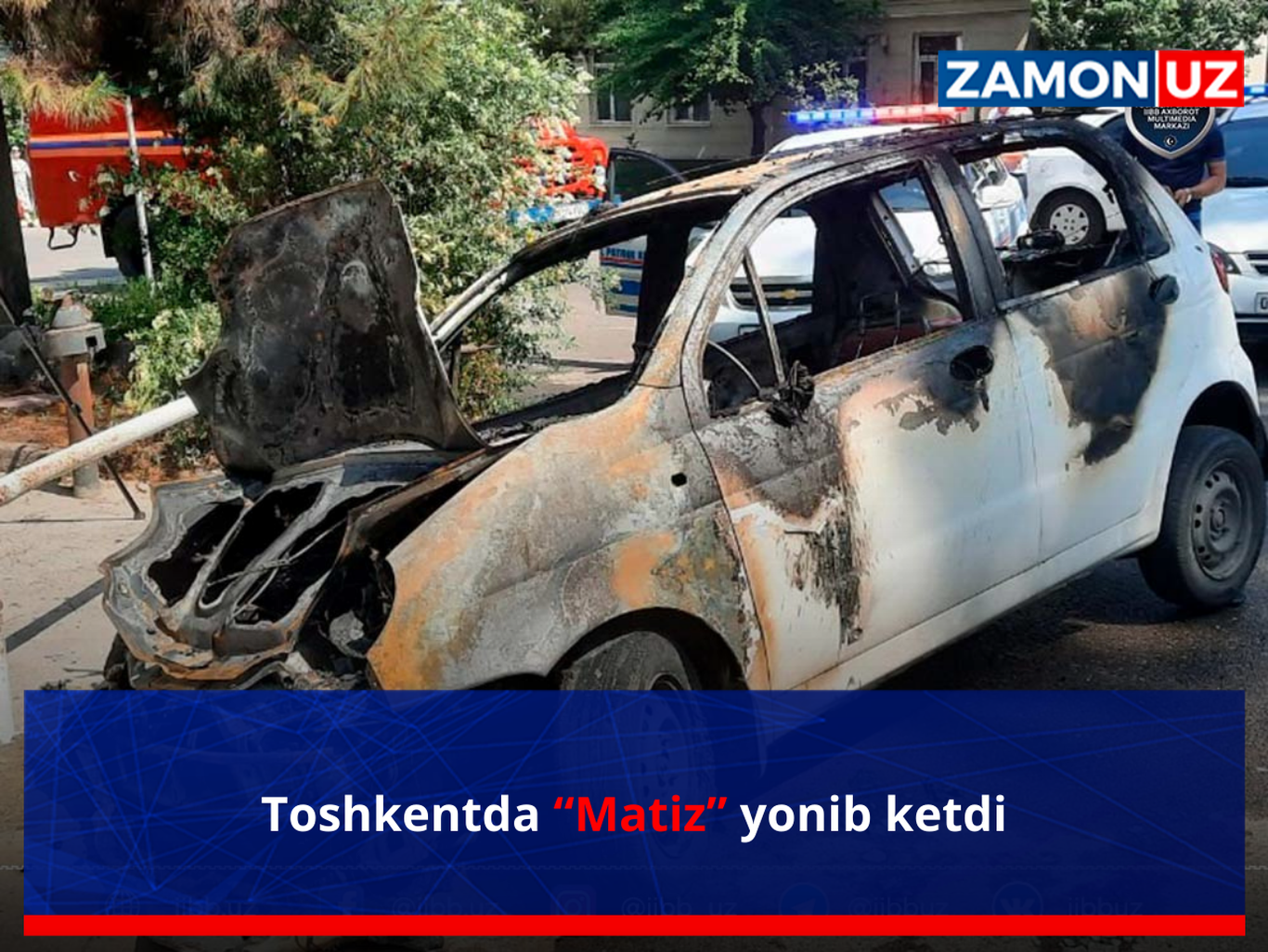 Toshkentda “Matiz” yonib ketdi