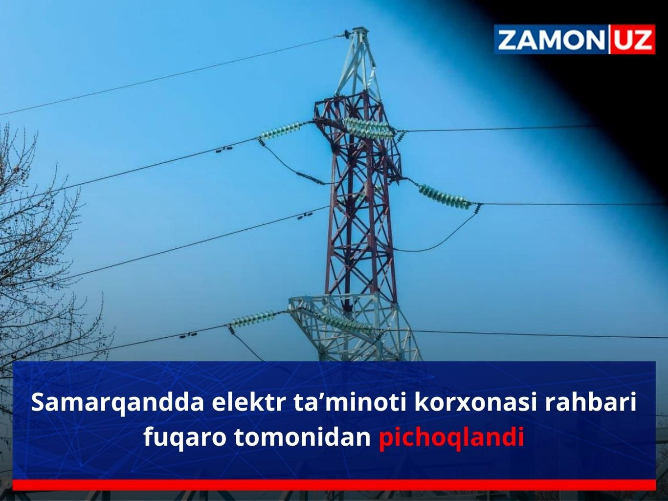 Самарқандда электр таъминоти корхонаси раҳбари фуқаро томонидан пичоқланди