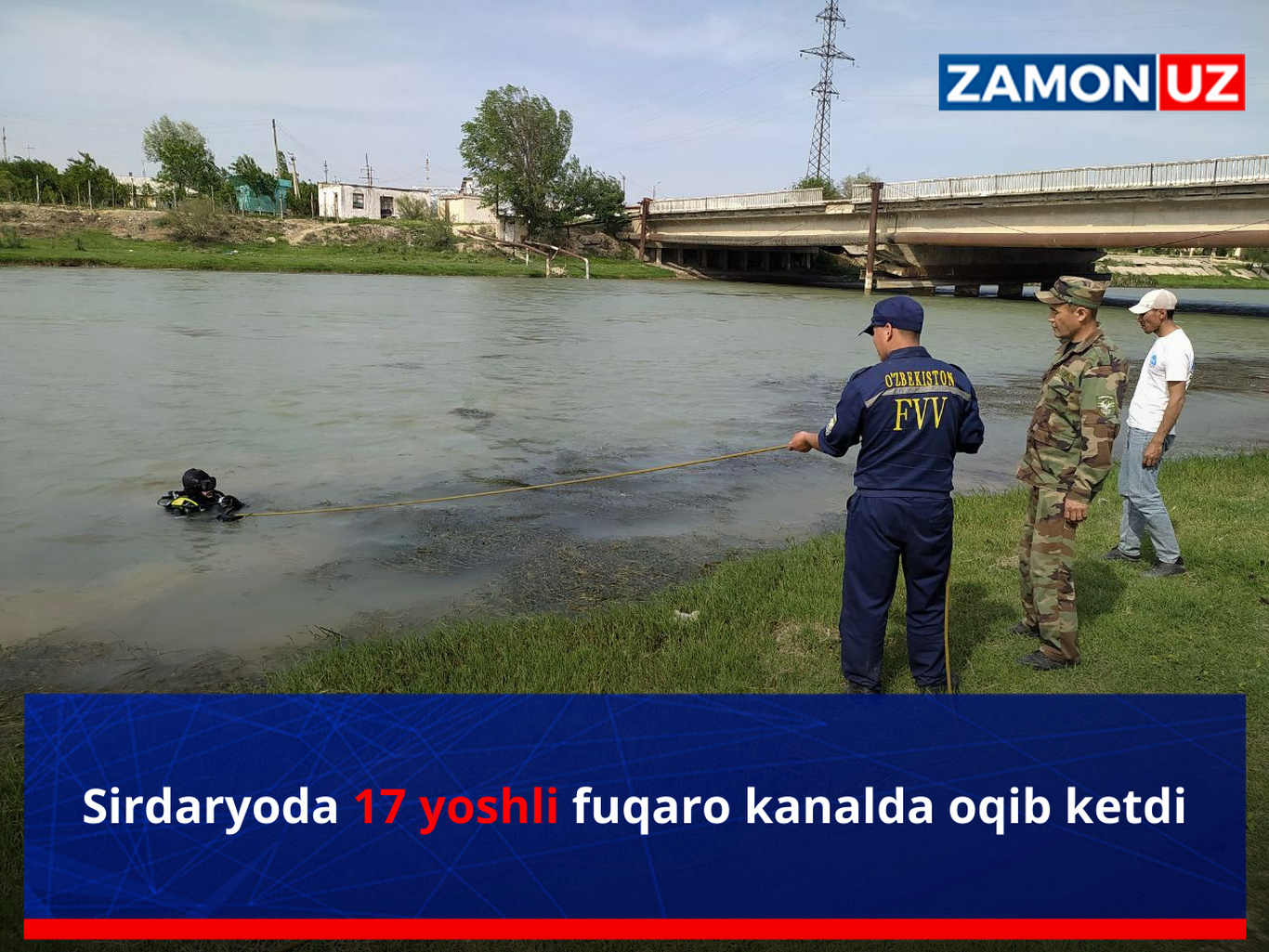 Sirdaryoda 17 yoshli fuqaro kanalda oqib ketdi