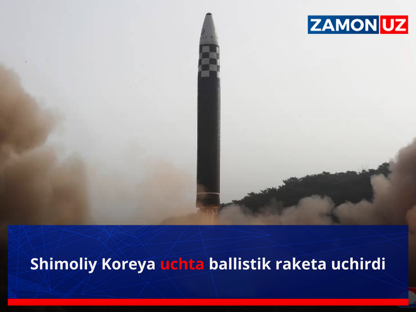 Shimoliy Koreya uchta ballistik raketa uchirdi