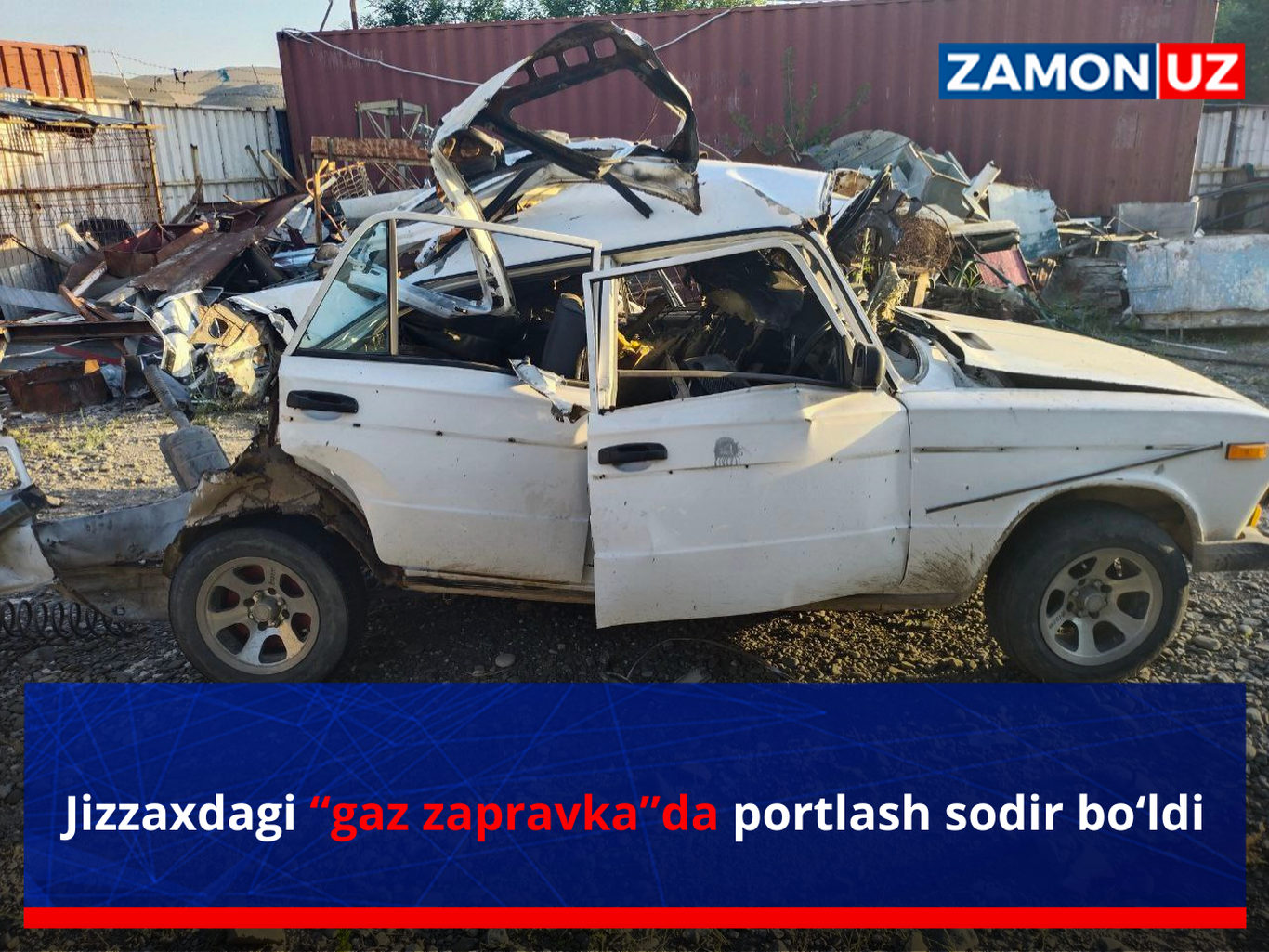 Жиззахдаги “газ заправка”да портлаш содир бўлди