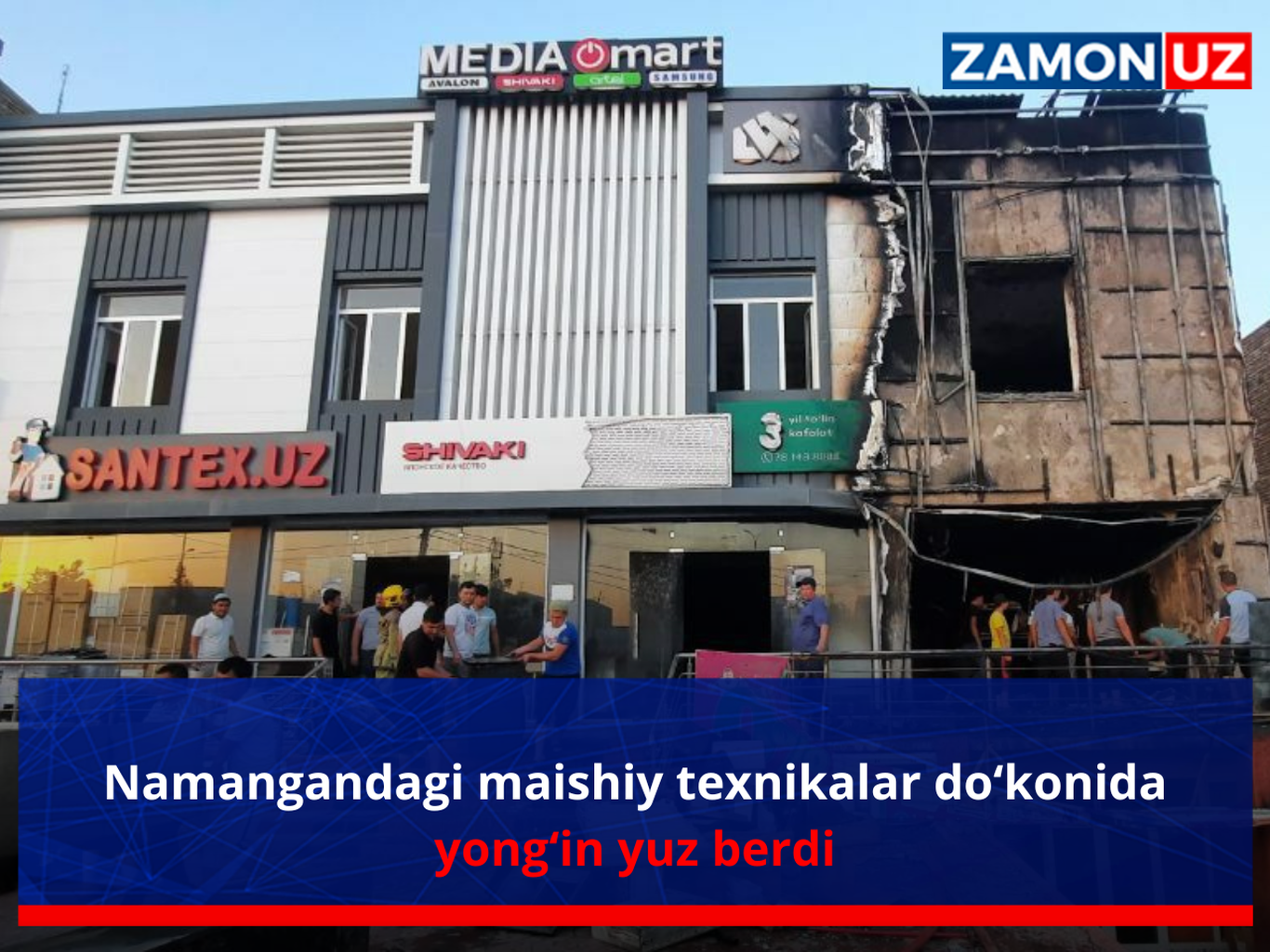 Namangandagi maishiy texnikalar do‘konida yong‘in yuz berdi