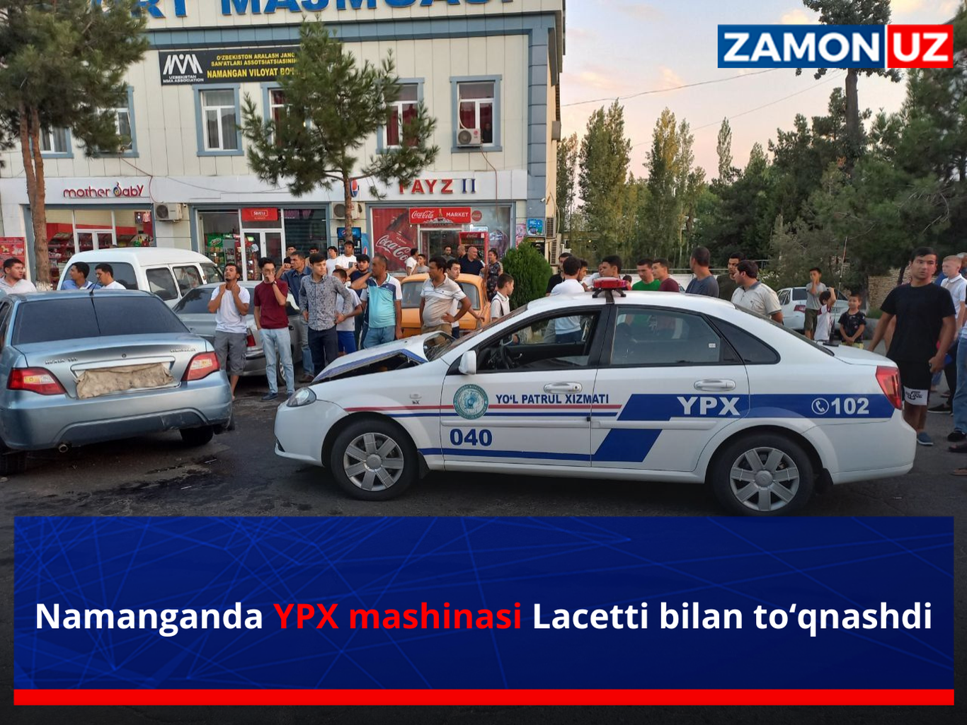 Namanganda YPX mashinasi Neksiya bilan to‘qnashdi