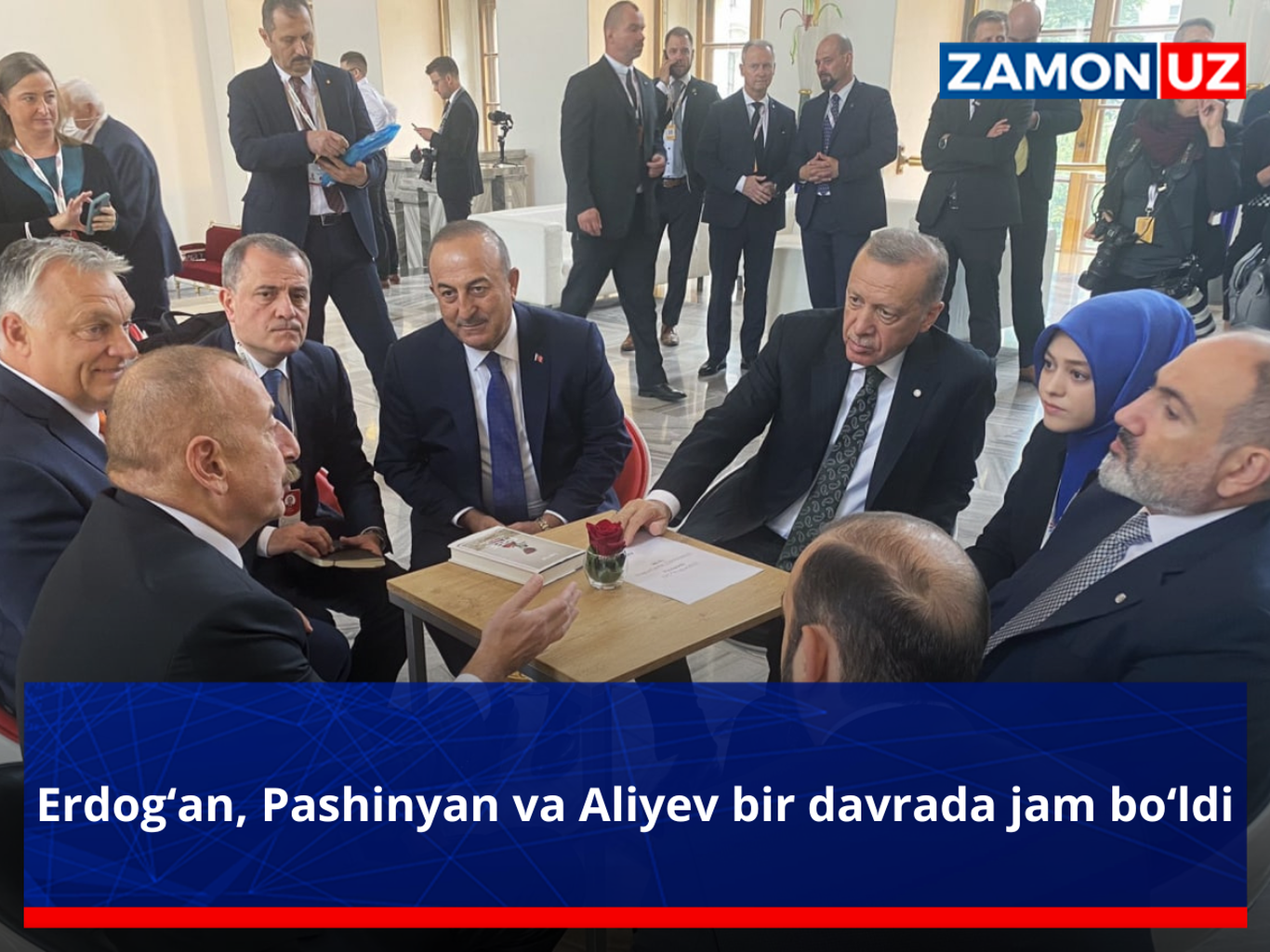 Эрдоған, Пашинян ва Алиев бир даврада жам бўлди