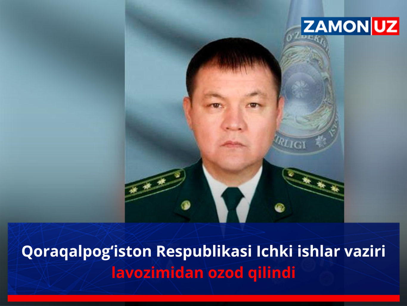 Қорақалпоғистон Республикаси Ички ишлар вазири лавозимидан озод қилинди