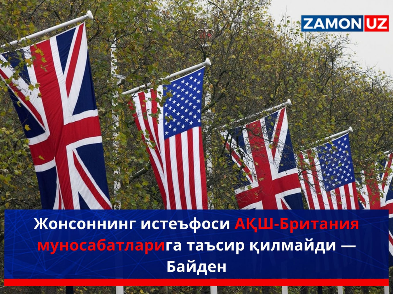 Jonsonning isteʼfosi AQSH-Britaniya munosabatlariga taʼsir qilmaydi — Bayden