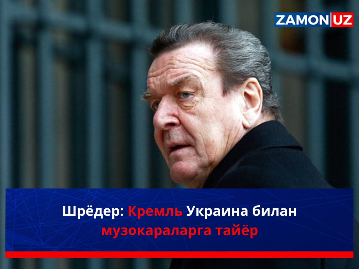 Shryoder: Kreml Ukraina bilan muzokaralarga tayyor