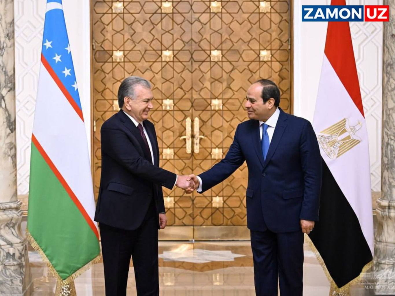 Prezident Qohiradagi “Al-Ittihodiya” saroyida rasmiy kutib olindi