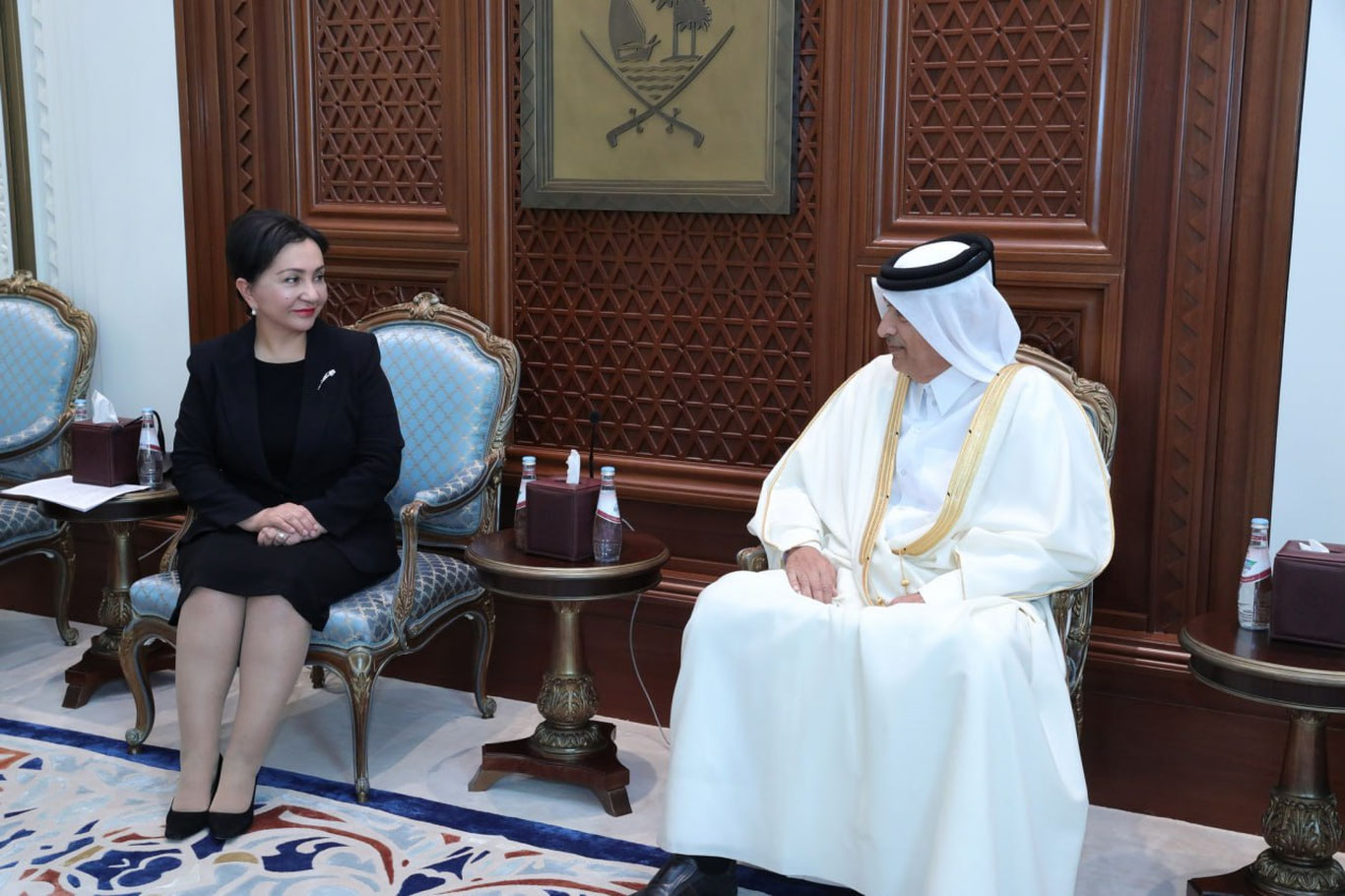 Tanzila Narbayeva Qatar davlati Sho‘ro Kengashi Raisi bilan uchrashdi