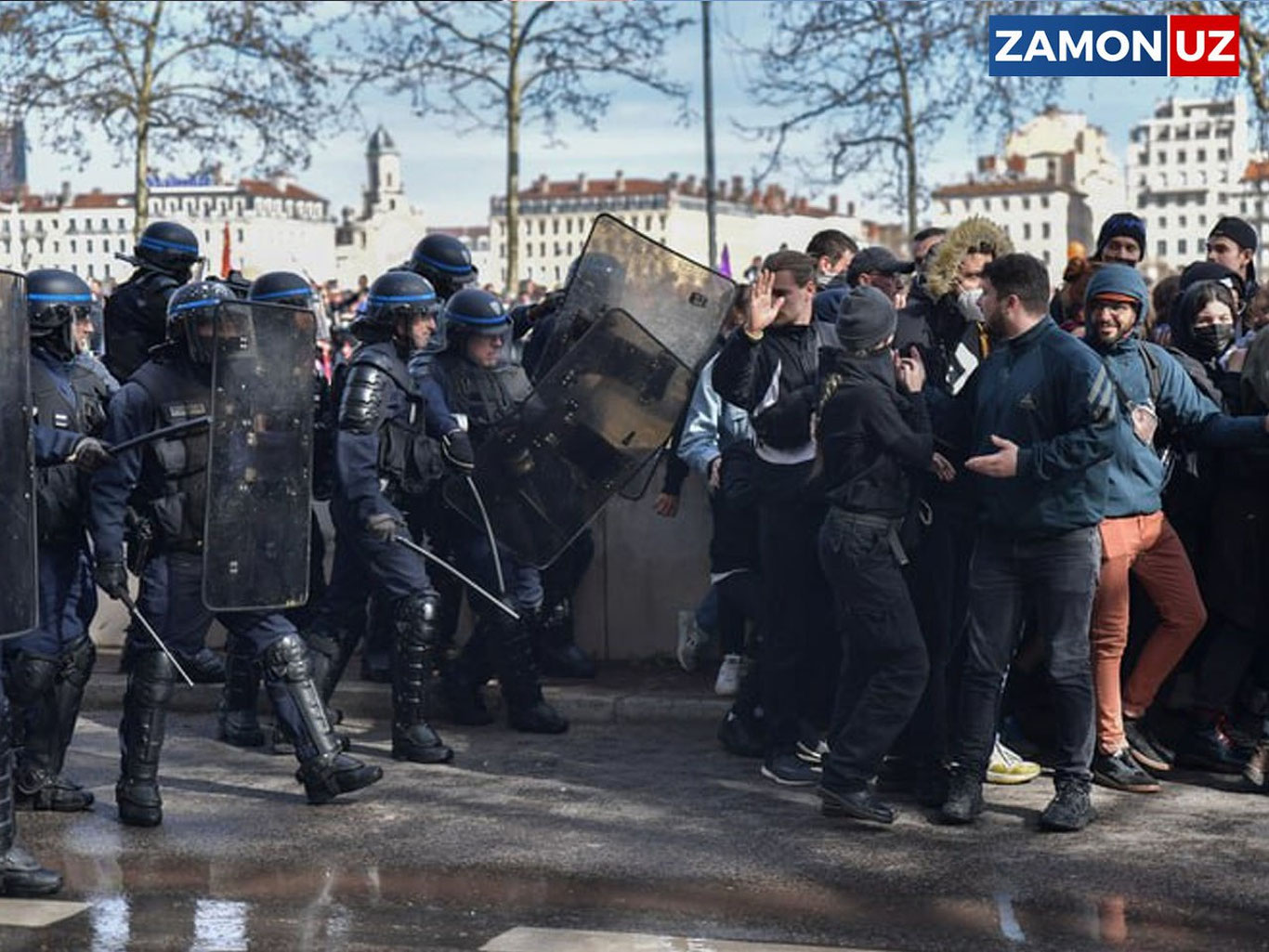 Fransiyada pensiya islohotiga qarshi namoyishlarda 201 kishi hibsga olindi