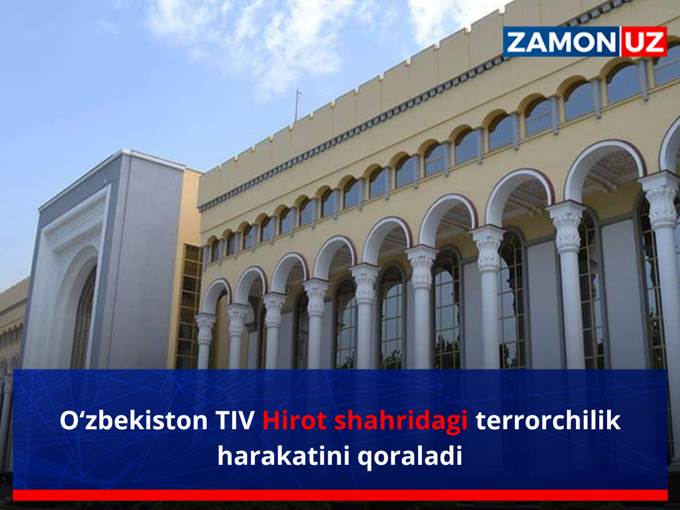 O‘zbekiston TIV Hirot shahridagi terrorchilik harakatini qoraladi