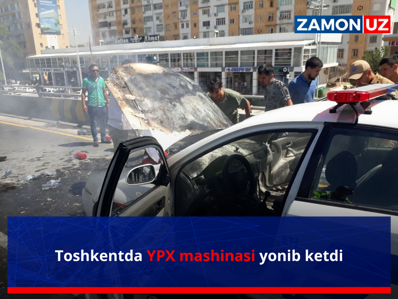Toshkentda YPX mashinasi yonib ketdi