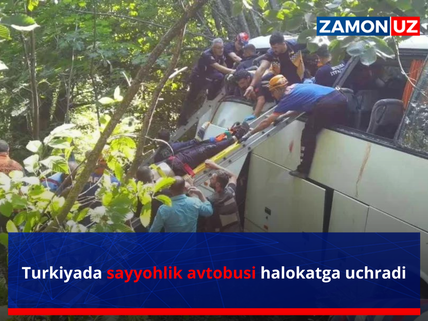 Turkiyada sayyohlik avtobusi halokatga uchradi