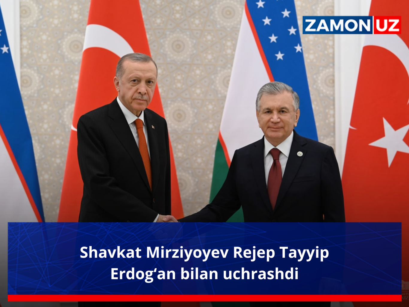 Shavkat Mirziyoyev Rejep Tayyip Erdog‘an bilan uchrashdi