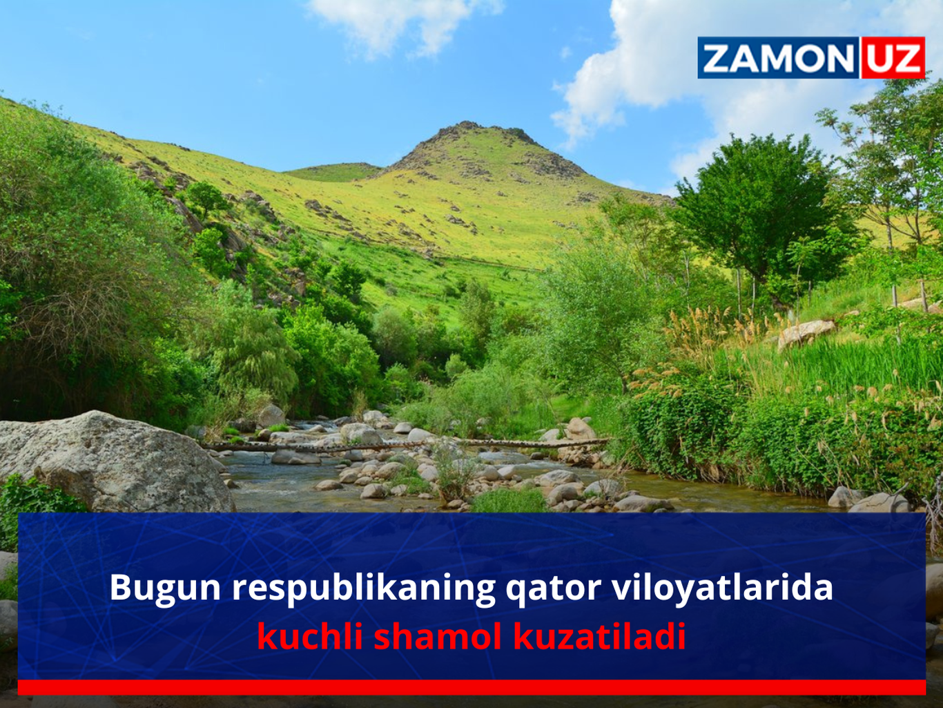 Bugun respublikaning qator viloyatlarida kuchli shamol kuzatiladi