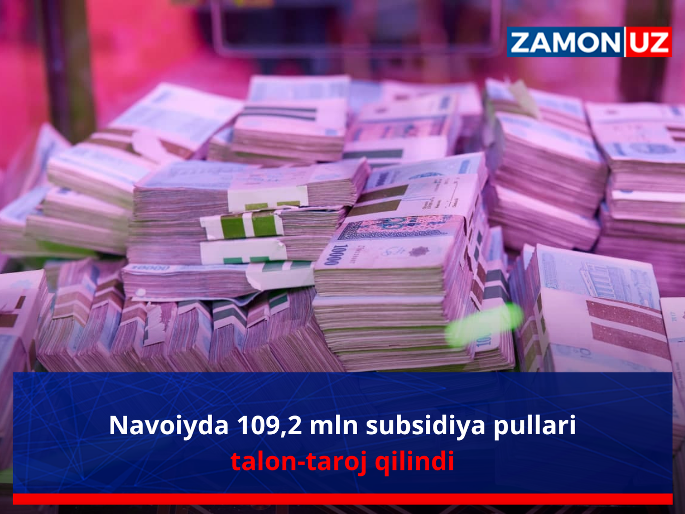 Навоийда 109,2 млн субсидия пуллари талон-тарож қилинди