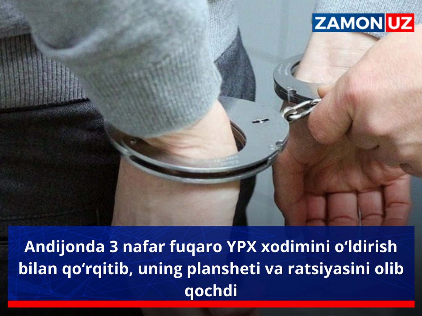 Andijonda 3 nafar fuqaro YPX xodimini o‘ldirish bilan qo‘rqitib, uning plansheti va ratsiyasini olib qochdi
