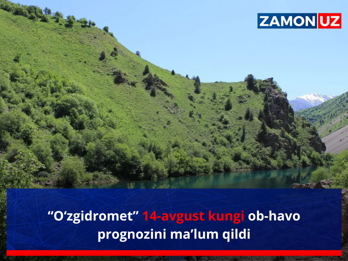 “Oʻzgidromet” 14-avgust kungi ob-havo prognozini maʼlum qildi