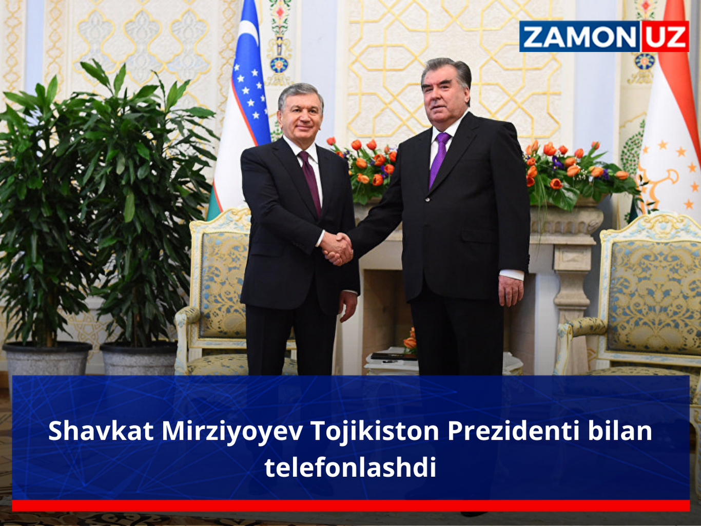 Shavkat Mirziyoyev Tojikiston Prezidenti bilan telefonlashdi