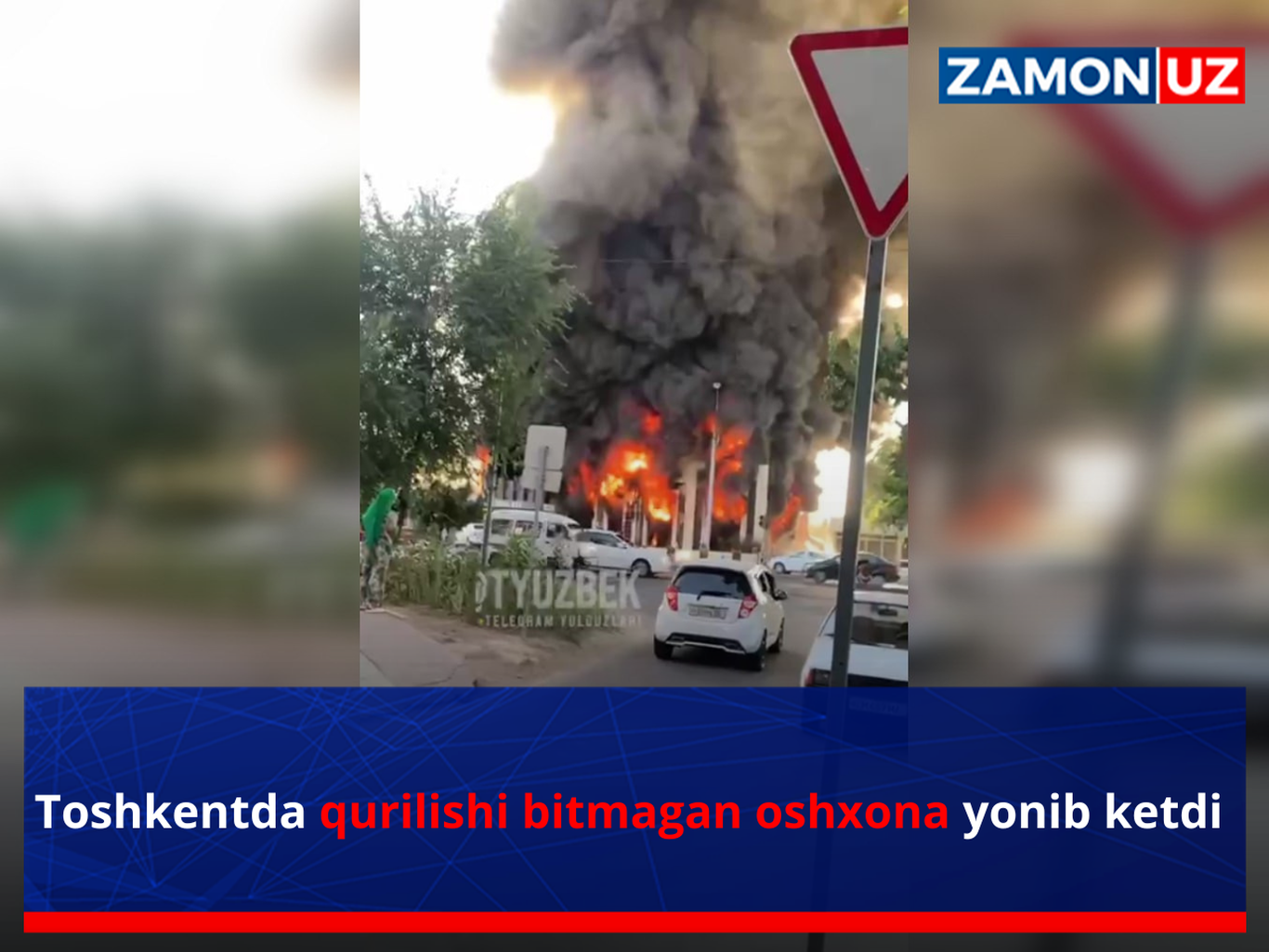 Тошкентда қурилиши битмаган ошхона ёниб кетди