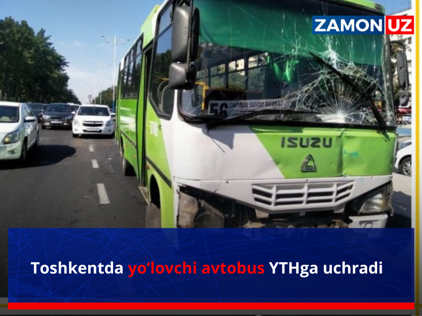 Toshkentda avtobus avtohalokatga uchradi