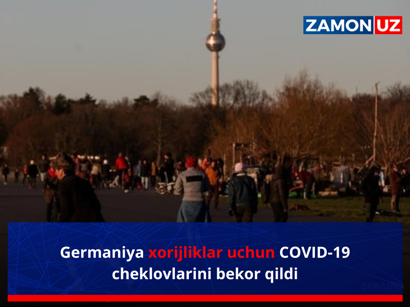 Германия хорижликлар учун COVID-19 чекловларини бекор қилди