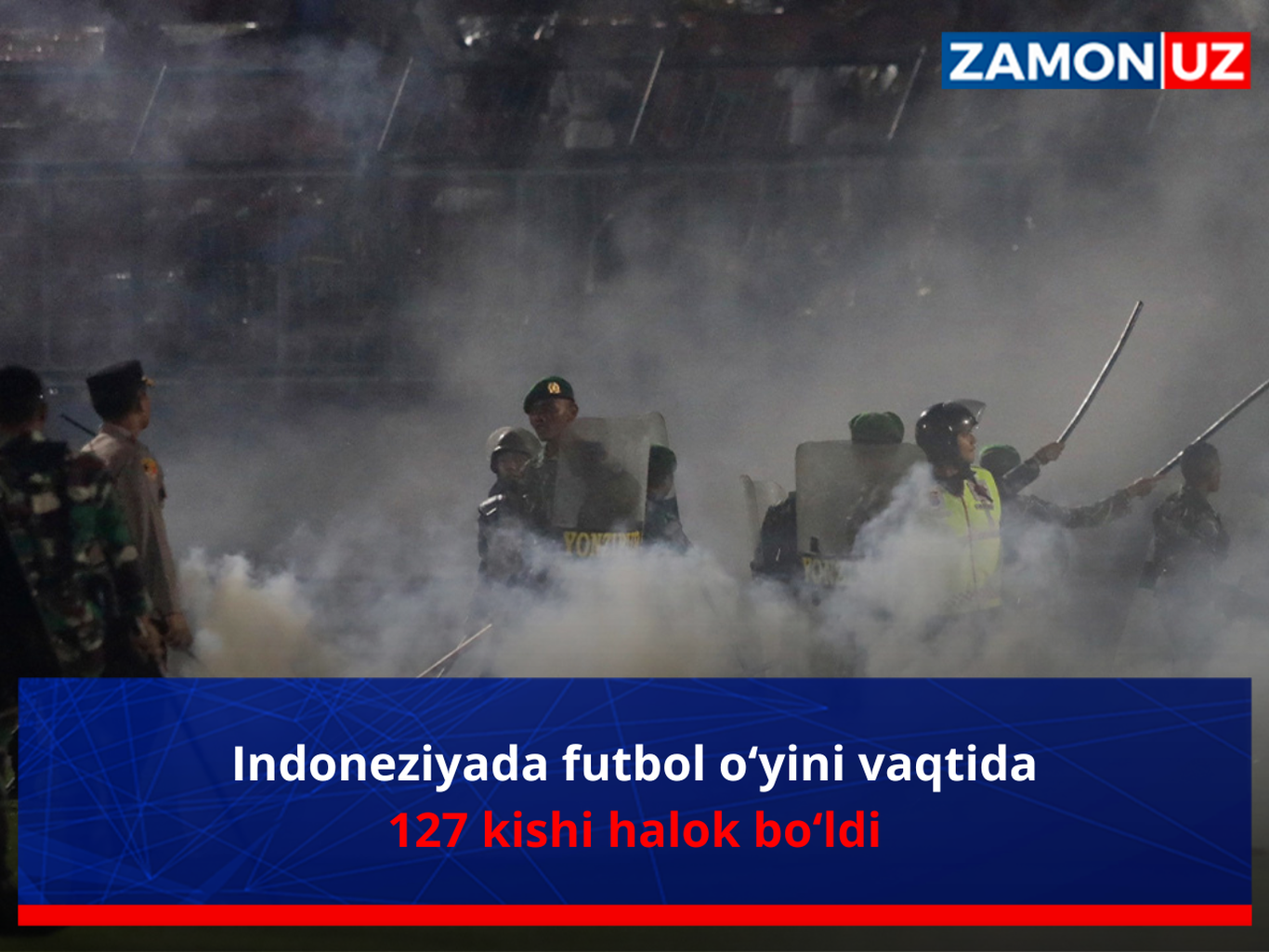 Индонезияда футбол ўйини вақтида 127 киши ҳалок бўлди