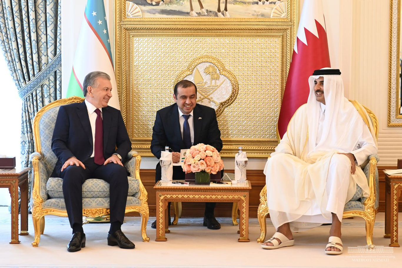 Shavkat Mirziyoyev Qatar Amiri bilan muzokara o‘tkazdi