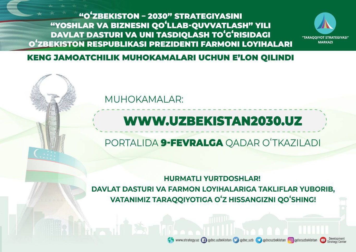 2024-yil uchun davlat dasturi muhokamaga eʼlon qilindi