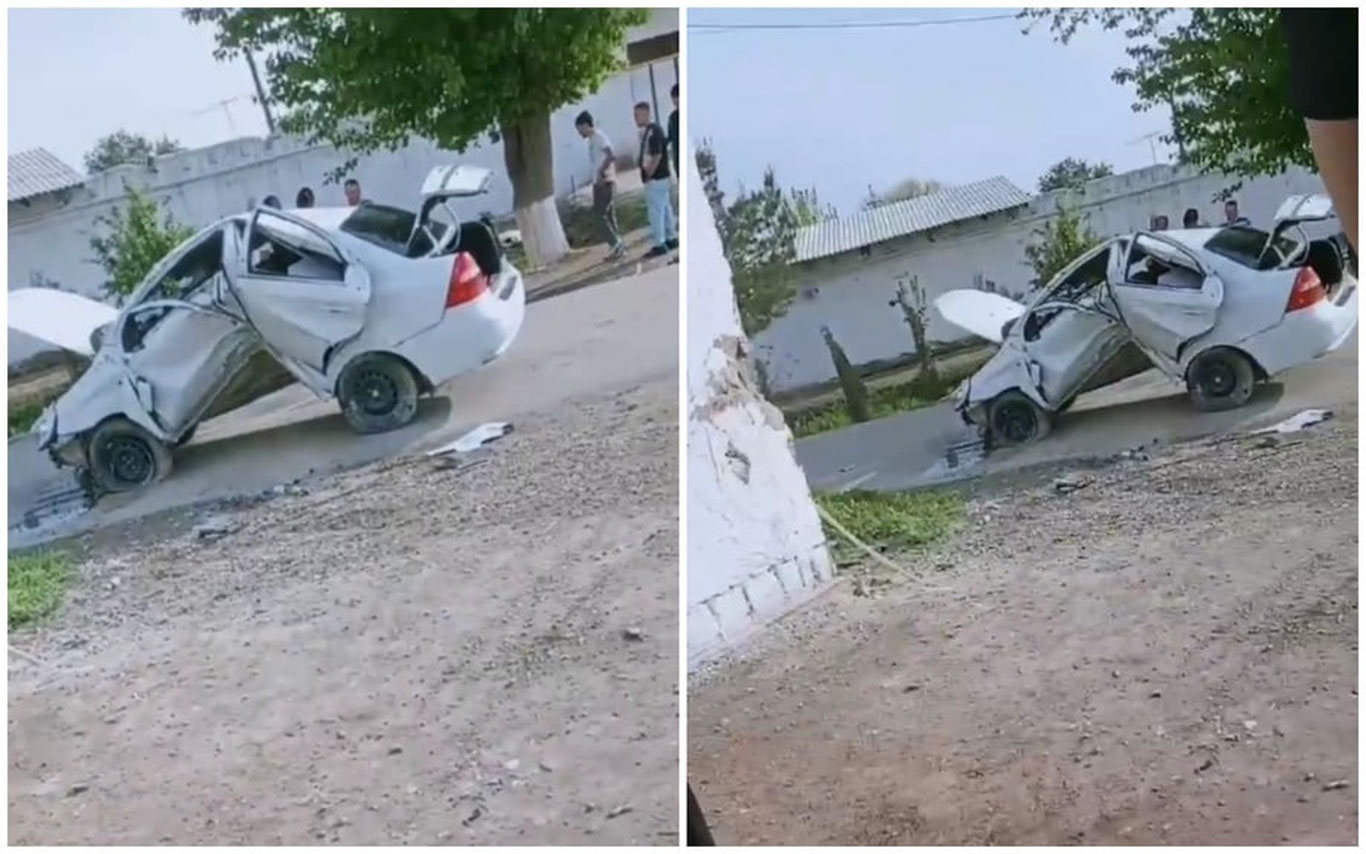 Бухорода “Nexia-3” икки букланиб қолди — видео