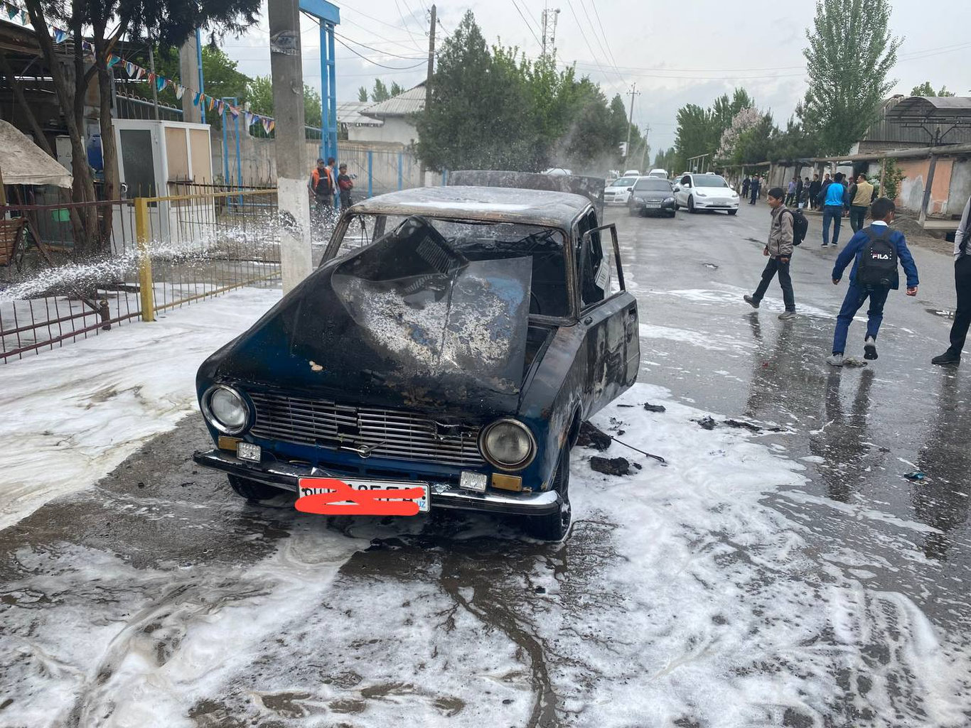 Andijonda ko‘k jiguli nosozlik tufayli yonib ketdi