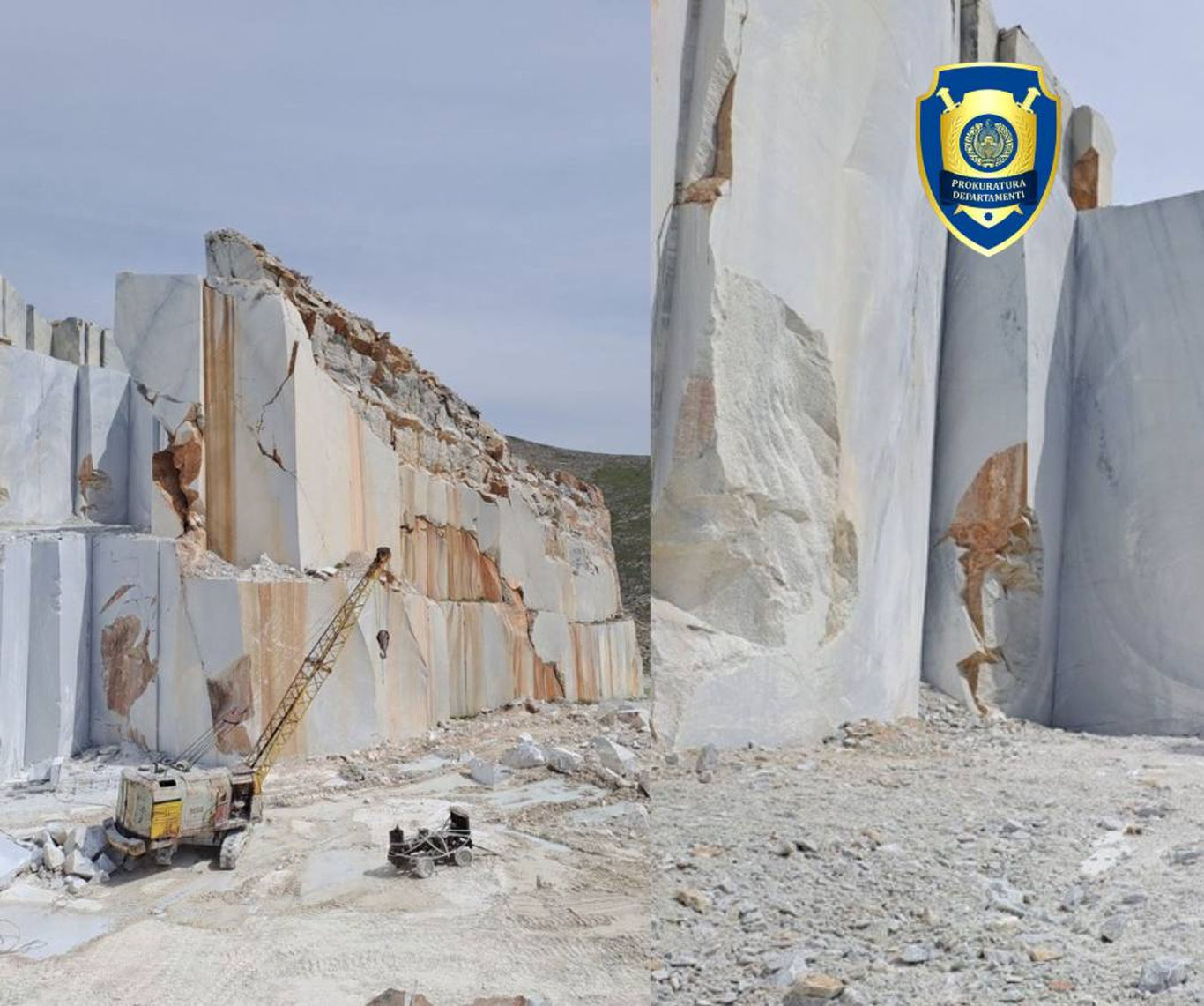 Иштихонда мармар ноқонуний қазиб олинди