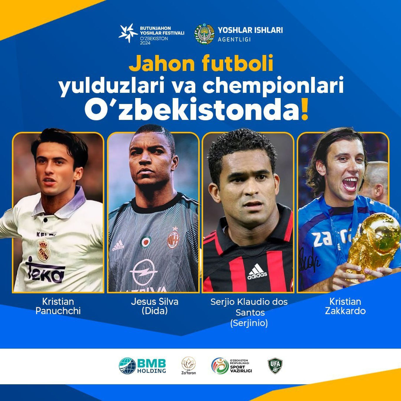 Жаҳон футбол юлдузлари Ўзбекистонга келади