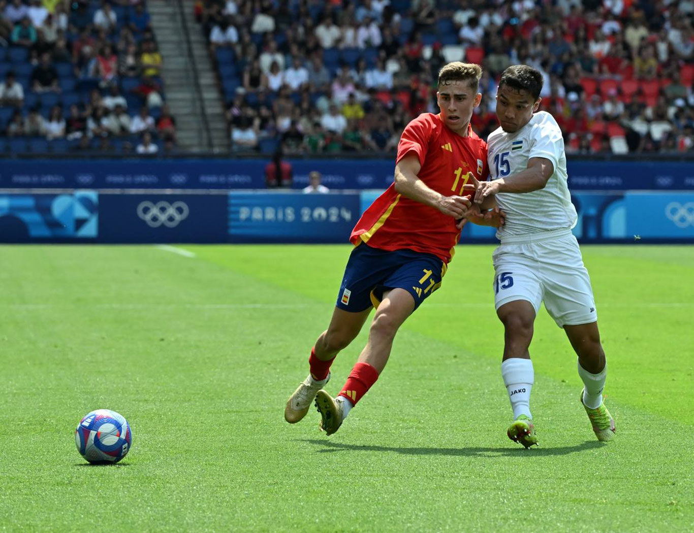 Париж—2024. Ўзбекистон тенг курашлар остида ўтган ўйинда испанларга мағлуб бўлди