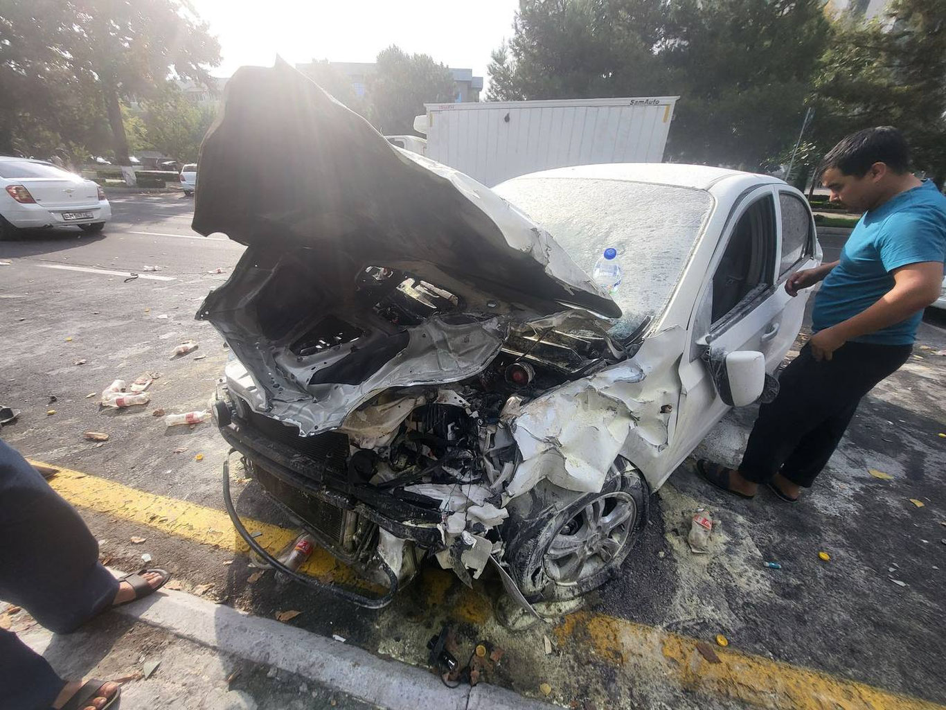 Тошкентда Nexia-3 ёниб кетди